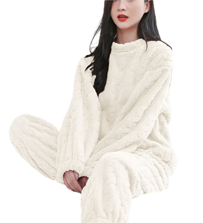 Winter Pajamas Sets Homewear Solid Color